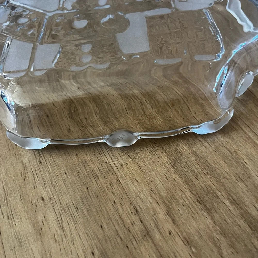 Vintage Mikasa Carolers Candy‎ Dish/ Nuts Frosted Glass (8in by 6in)